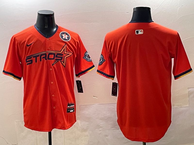 Men Houston Astros Blank Orange Three generations Joint Name 2025 Nike MLB Jersey style 17